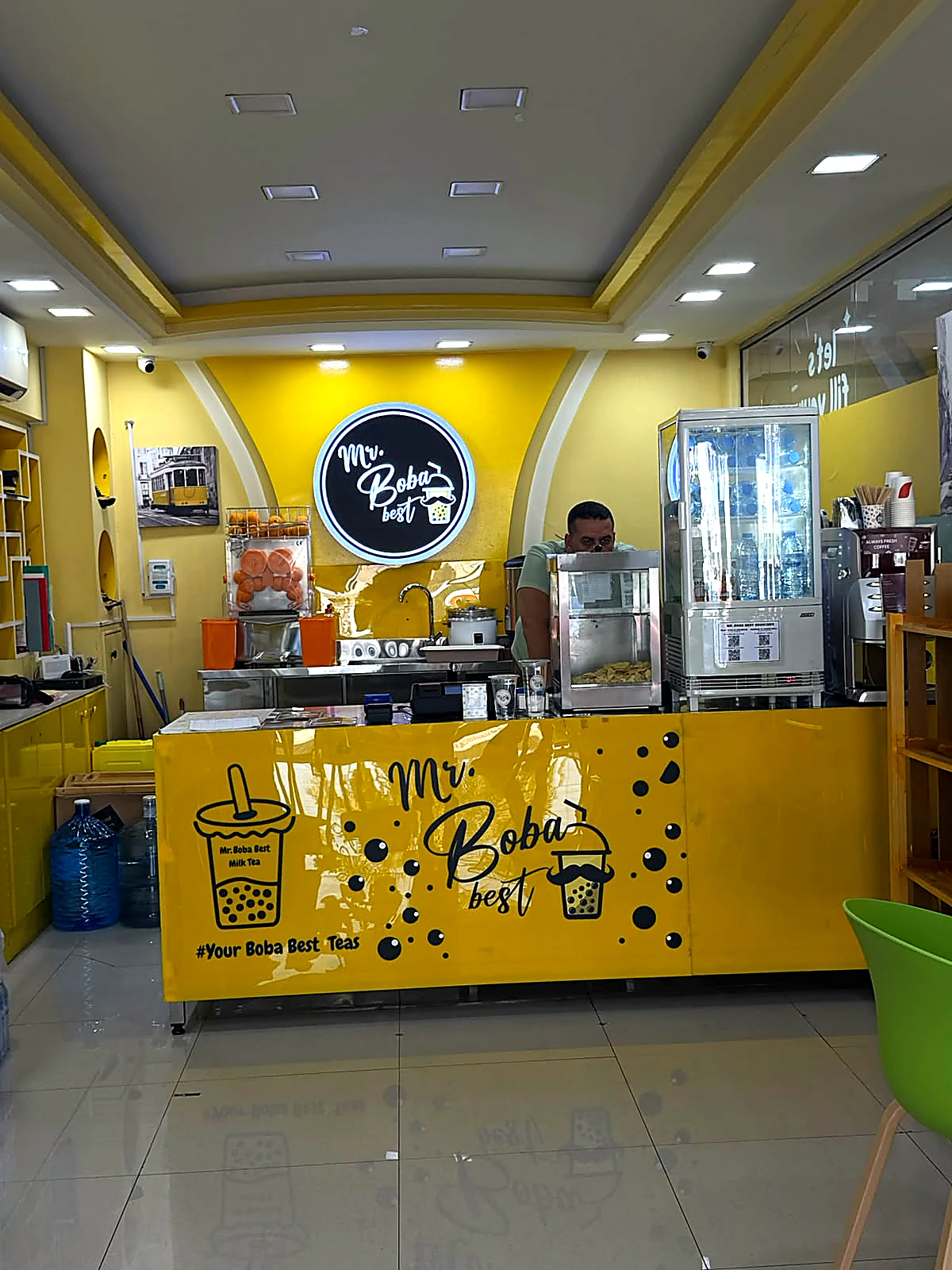 Contemporary beverage shop interior